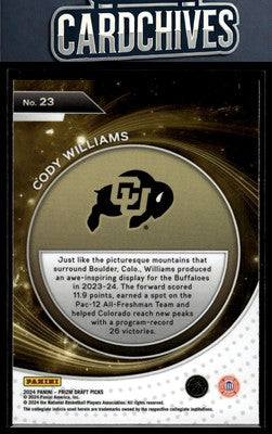 Cody Williams 2024 Panini Prizm Draft Picks #23 Student Orientation