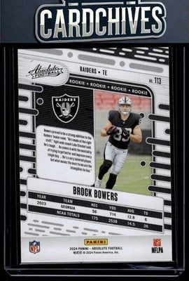 Brock Bowers 2024 Panini Absolute #113 Retail Rookie RC