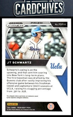 JT Schwartz 2021 Panini Prizm Draft Picks #PDP111 Blue Prizm