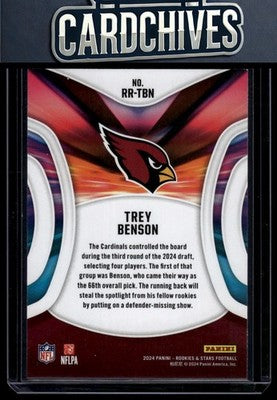 Trey Benson 2024 Panini Rookies & Stars #RR-TBN Rookie Rush