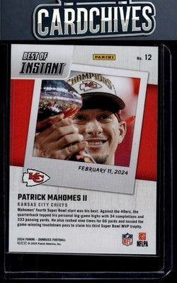 Patrick Mahomes II 2024 Donruss #12 Best of Panini Instant