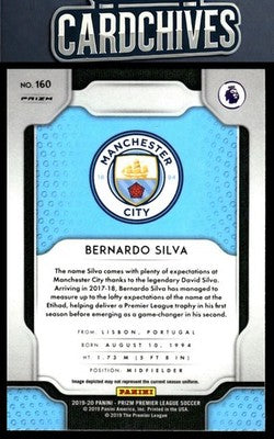 Bernardo Silva 2019-20 Panini Prizm Premier League #160 Red White and Blue