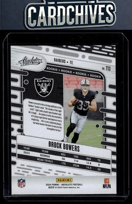 Brock Bowers 2024 Panini Absolute #113 Red and Blue