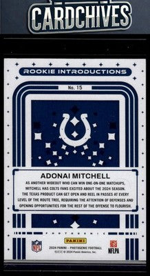 Adonai Mitchell 2024 Panini Photogenic #15 Rookie Introductions