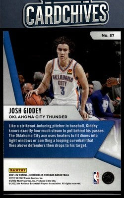Josh Giddey 2021-22 Panini Chronicles #87 Rookie RC
