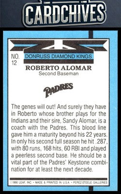 Roberto Alomar 1991 Donruss #12b