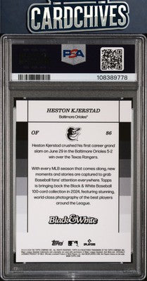 Heston Kjerstad 2024 Topps Black & White #86 Green #/99 PSA 10