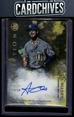 Austin Wells 2021 Bowman Inception #PA-AW Autographs Gold Foil #/50 Auto AU,SN