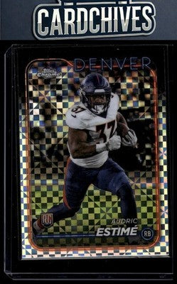 Audric Estimé 2024 Topps Chrome #222 X-Fractor Rookie RC