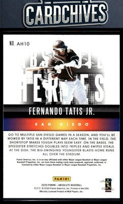 2020 Panini Absolute #AH10 Fernando Tatis Jr. Absolute Heroes Spectrum Blue