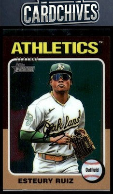 Esteury Ruiz 2024 Topps Heritage #300 Chrome #/999 SN