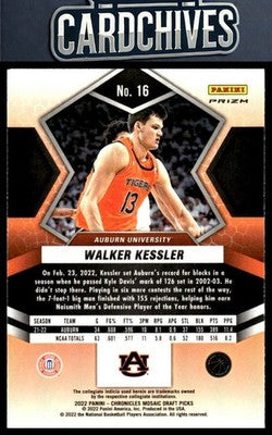Walker Kessler 2022 Panini Chronicles Draft Picks #16 Select Silver