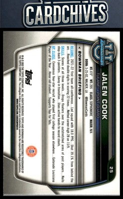 Jalen Cook 2022-23 Bowman University Chrome #25