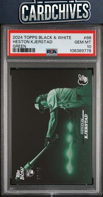 Heston Kjerstad 2024 Topps Black & White #86 Green #/99 PSA 10