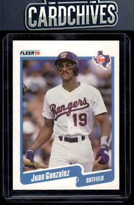 Juan Gonzalez 1990 Fleer #297b Rookie RC