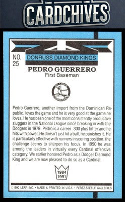 Pedro Guerrero 1991 Donruss #25