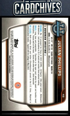 Julian Phillips 2022-23 Bowman University Chrome #46