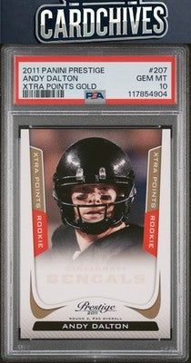 Andy Dalton 2011 Panini Prestige #207 Xtra Points Gold PSA 10 GEM MT