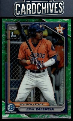Esmil Valencia 2024 Bowman #BCP-75 Chrome Prospects Lunar Glow Refractors