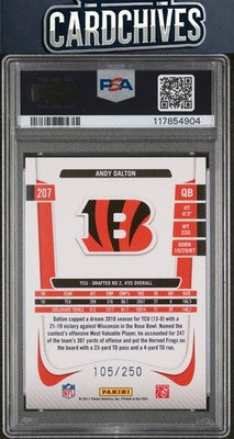 Andy Dalton 2011 Panini Prestige #207 Xtra Points Gold PSA 10 GEM MT