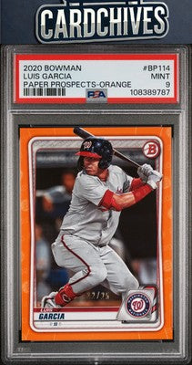 Luis Garcia 2020 Bowman #BP-114 Prospects Orange #/25 PSA 9