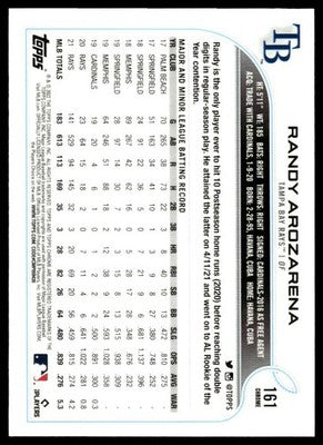 Randy Arozarena 2022 Topps Chrome Sonic Tampa Bay Rays #161 BW RayWave