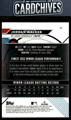 Jordan Walker 2023 Finest #60 Rookie RC