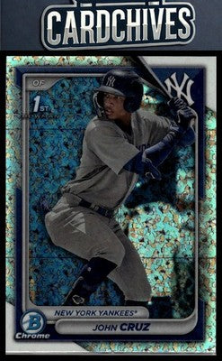 John Cruz 2024 Bowman #BCP-77 Chrome Prospects Mini-Diamond Refractors