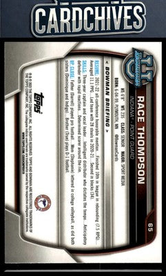 Race Thompson 2022-23 Bowman University Chrome #65