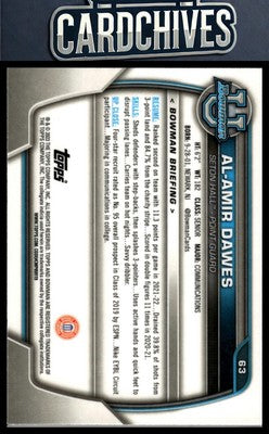 Al-Amir Dawes 2022-23 Bowman University Chrome #63