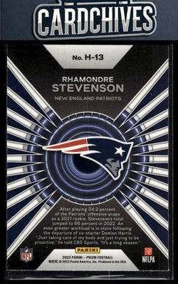 Rhamondre Stevenson 2023 Panini Prizm #H-13 Hype