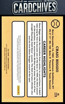 Craig Biggio 2021 Donruss #229 Holo Orange