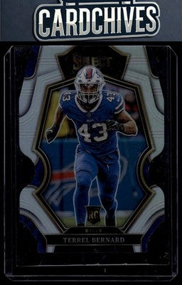 Terrel Bernard 2022 Panini Select #113 Silver Prizm Die Cut Rookie RC