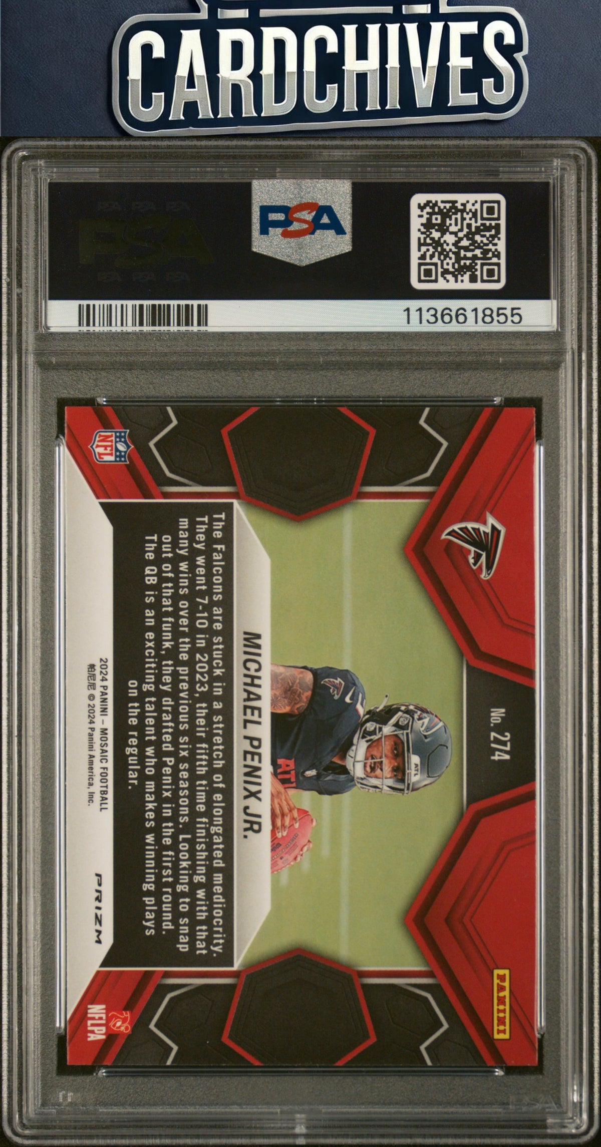 Michael Penix Jr. 2024 Panini Mosaic #274 Mosaic Green PSA 10 GEM MT