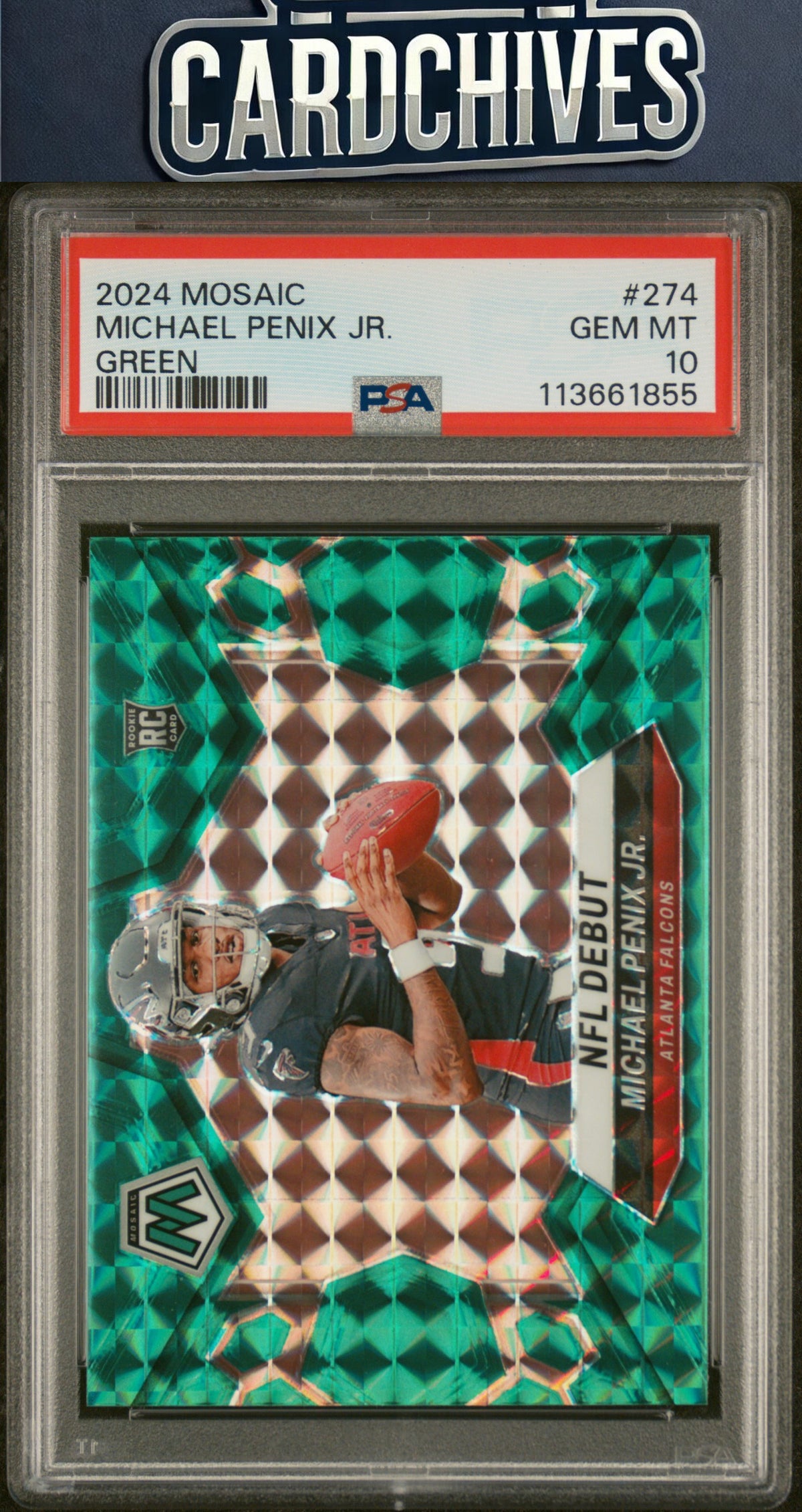 Michael Penix Jr. 2024 Panini Mosaic #274 Mosaic Green PSA 10 GEM MT