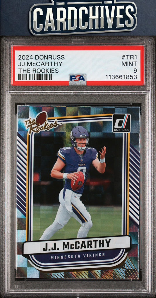 J.J. McCarthy 2024 Donruss #TR-1 The Rookies PSA 9 MINT