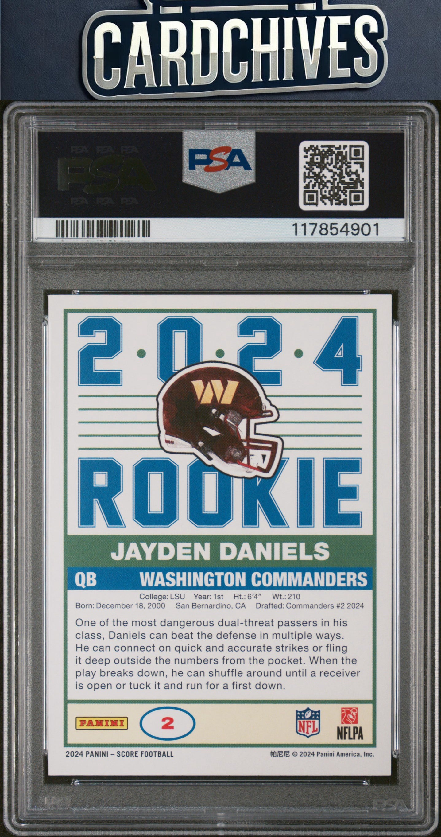 Jayden Daniels 2024 Score #2 35th Anniversary Rookies PSA 8 NM-MT