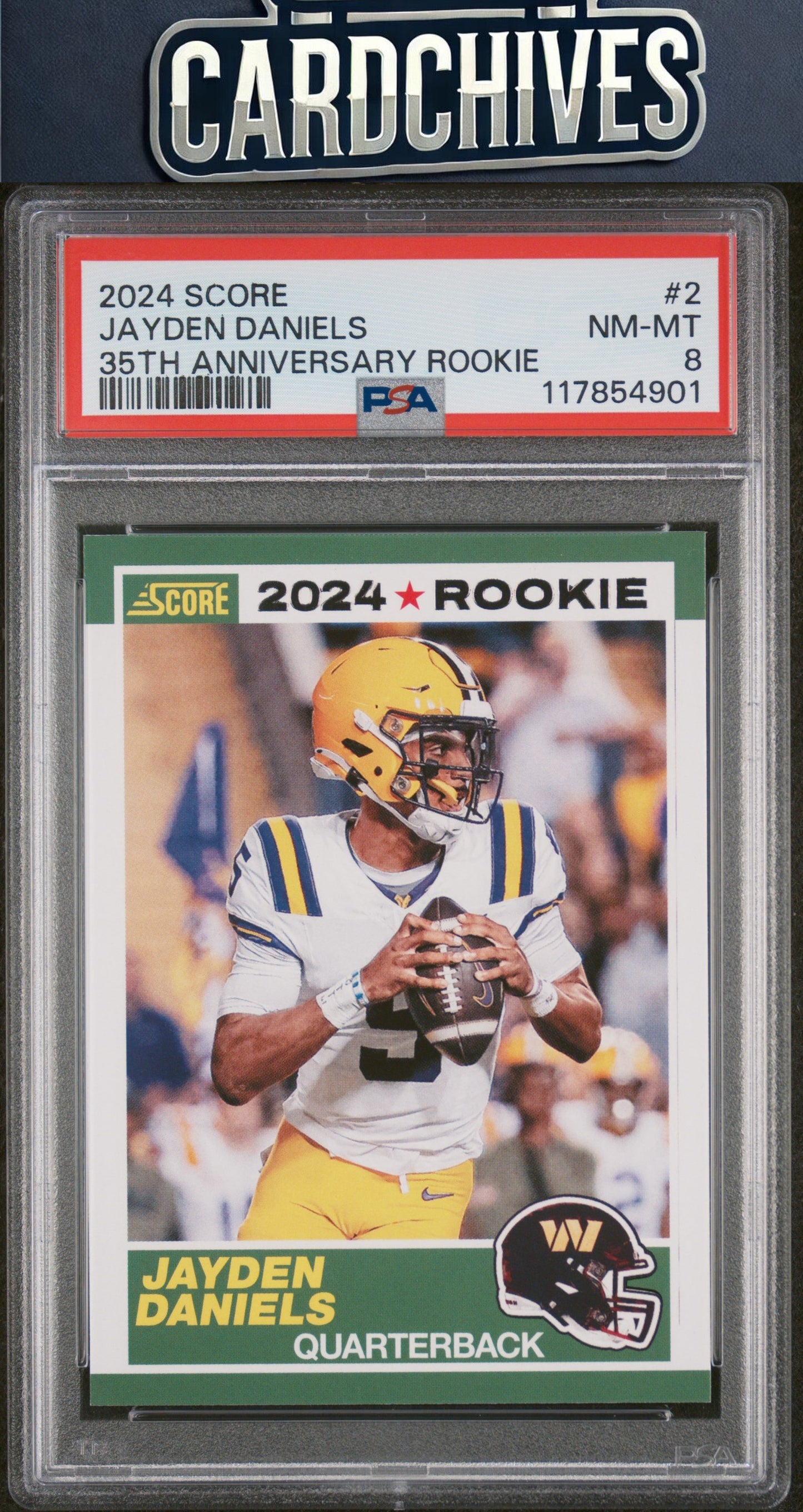 Jayden Daniels 2024 Score #2 35th Anniversary Rookies PSA 8 NM-MT