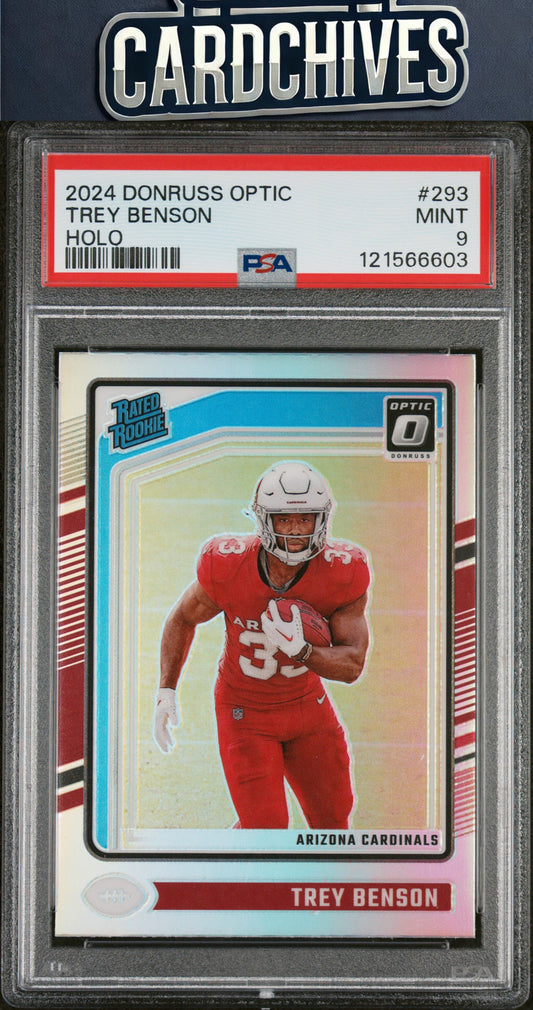 Trey Benson 2024 Donruss Optic #293 Holo PSA 9 MINT POP 1