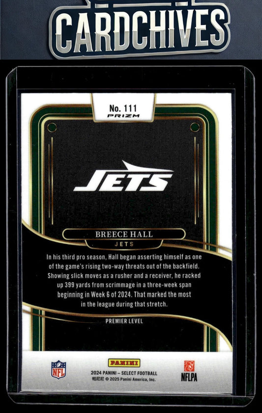 Breece Hall 2024 Panini Select #111 Black & Red Prizm Shock