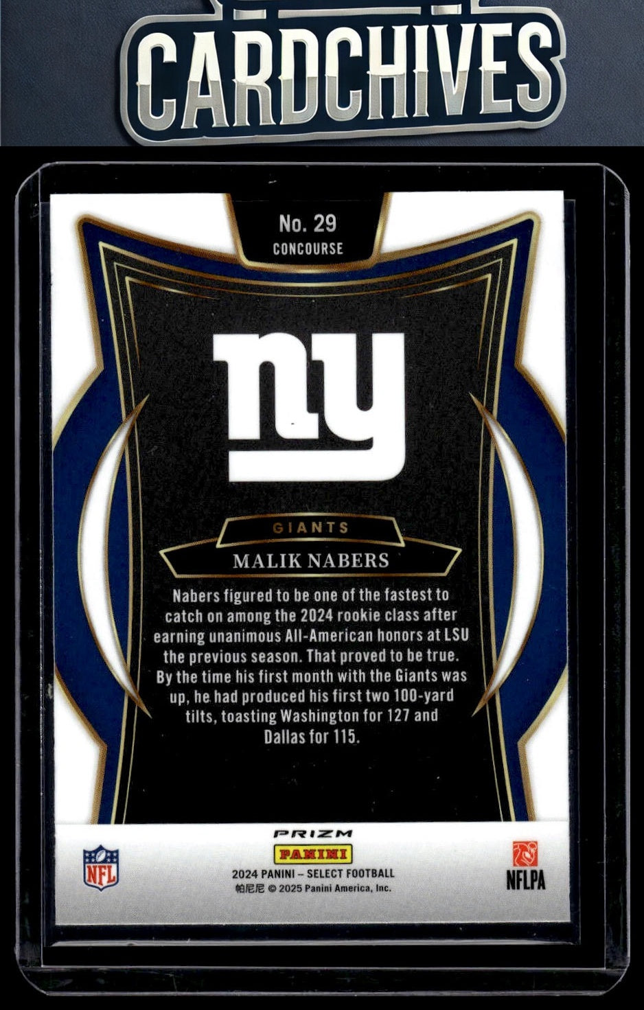 Malik Nabers 2024 Panini Select #29 Red & Blue Prizm Shock Rookie RC