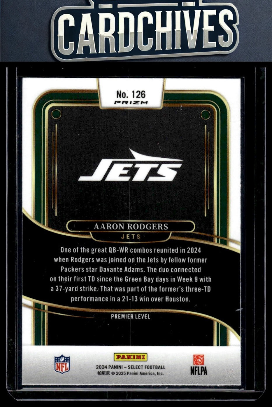 Aaron Rodgers 2024 Panini Select #126 Black & Red Prizm Shock