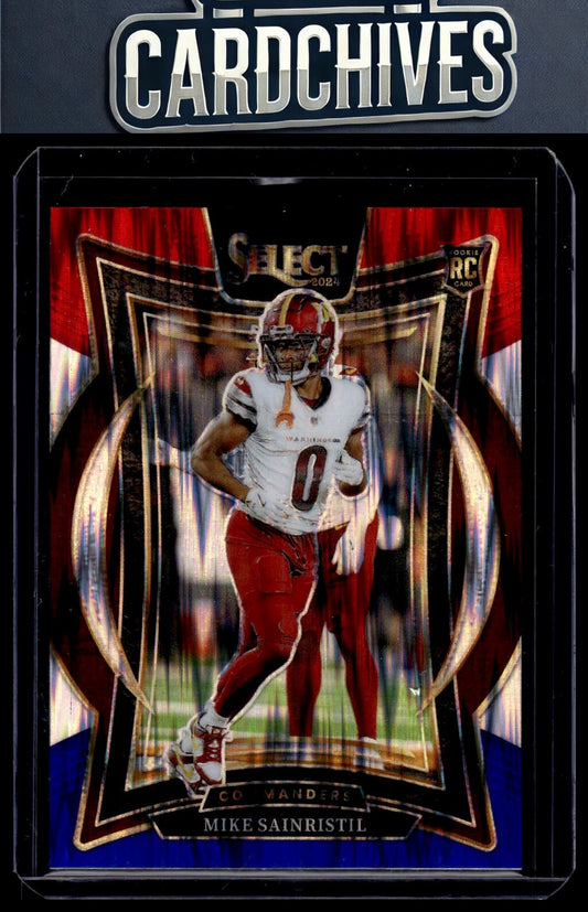 Mike Sainristil 2024 Panini Select #76 Red & Blue Prizm Shock Rookie RC