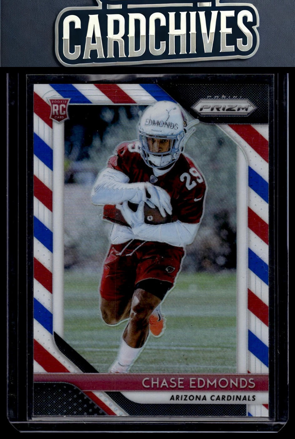 Chase Edmonds 2018 Panini Prizm #276 Prizm Red White and Blue Rookie RC