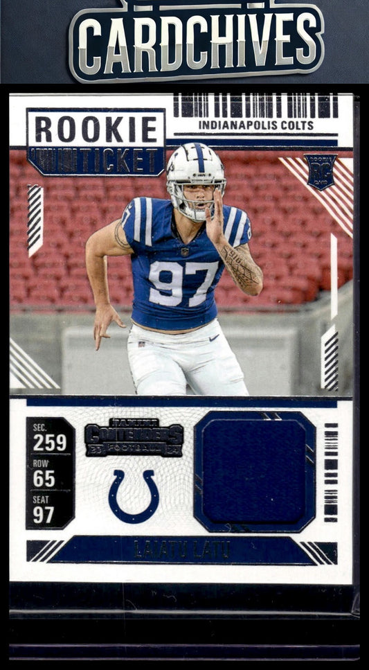Laiatu Latu 2024 Panini Contenders #RTS-LLU Rookie Ticket Swatches MEM