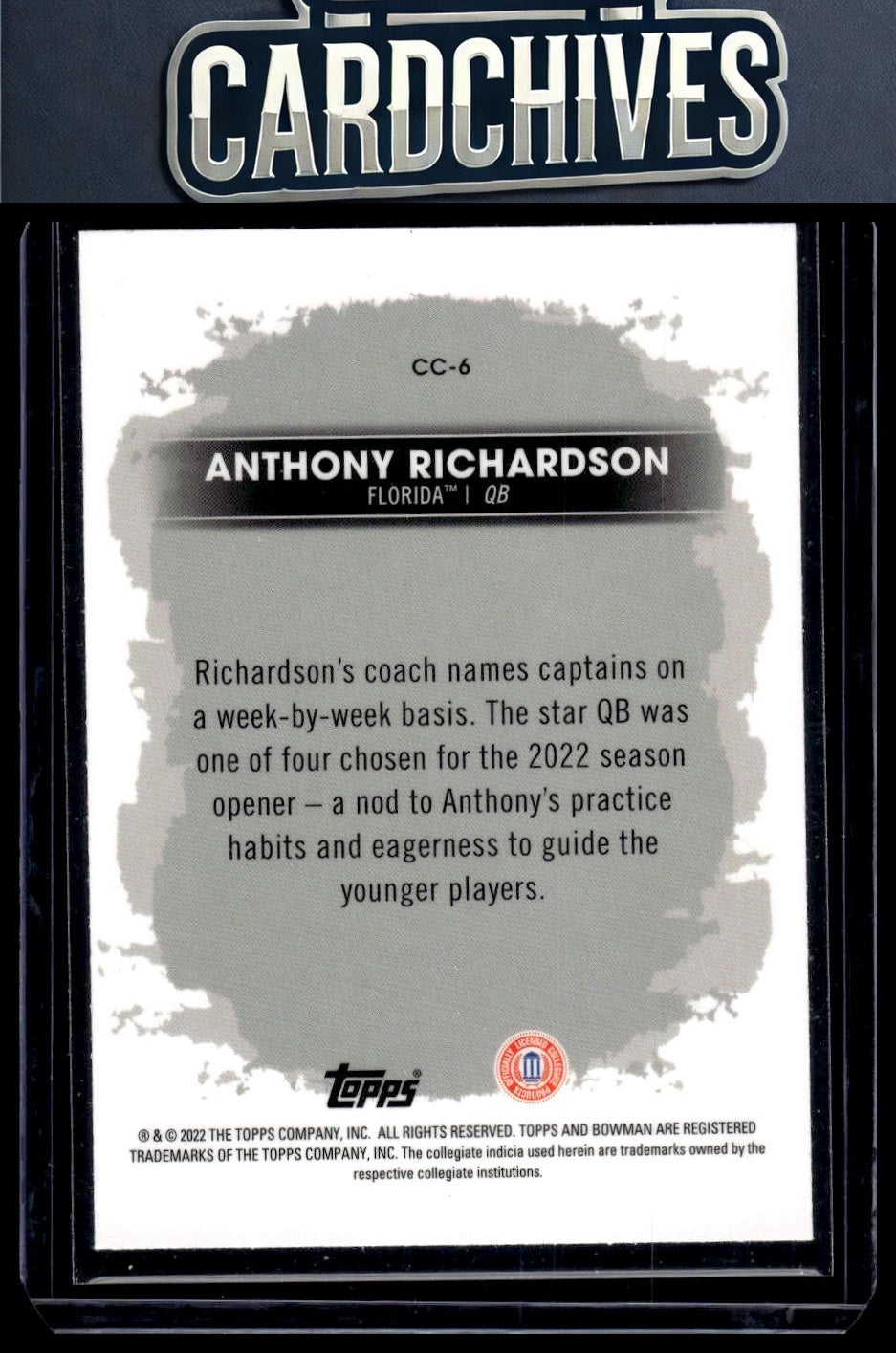 Anthony Richardson 2022-23 Bowman's Best University #CC-6 Campus Captains