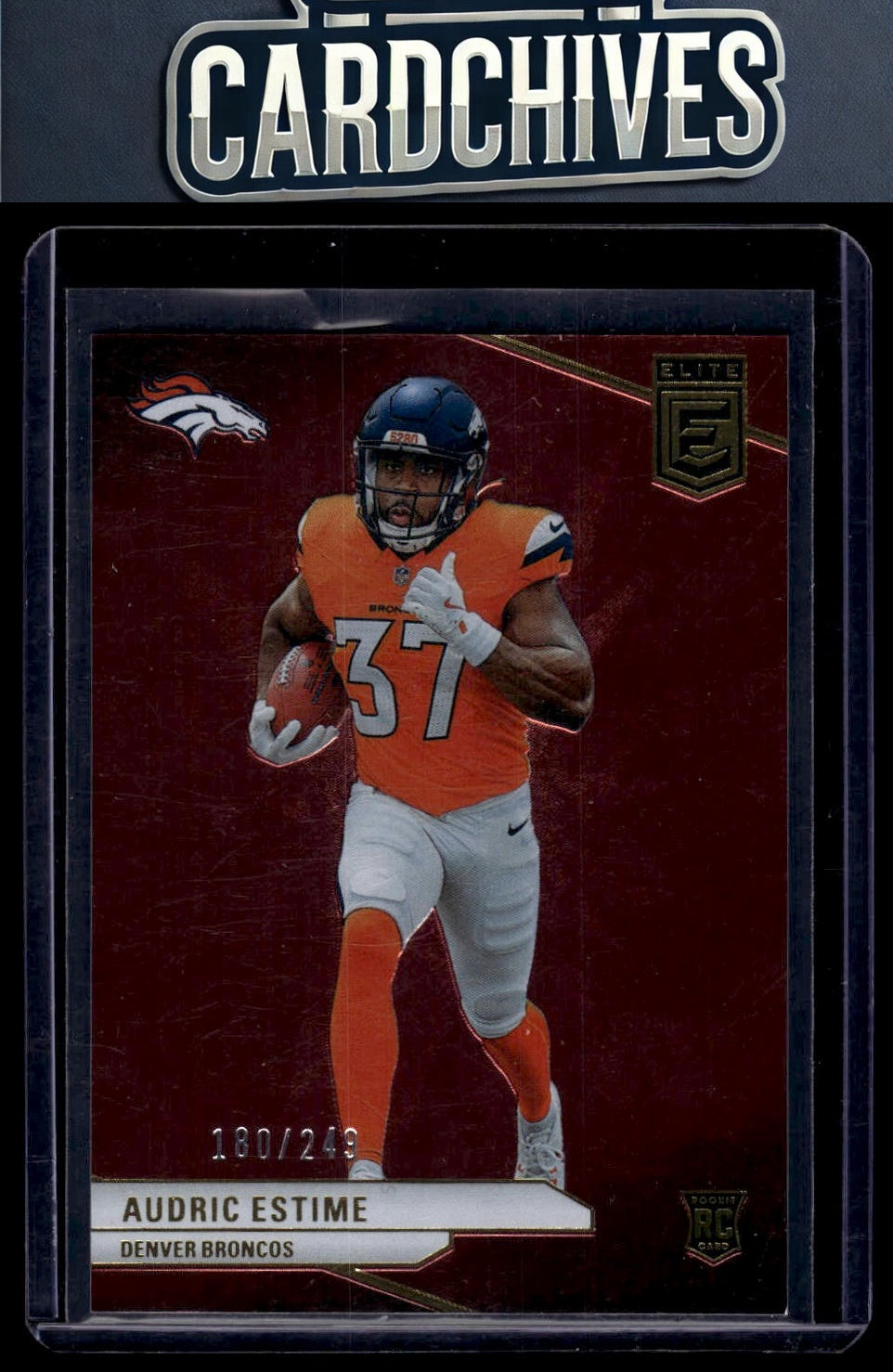 Audric Estime 2024 Donruss Elite #119 Maroon #/249 Rookie SN,RC