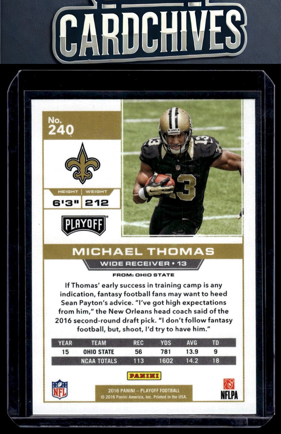 Michael Thomas 2016 Panini Playoff #240 Rookie RC