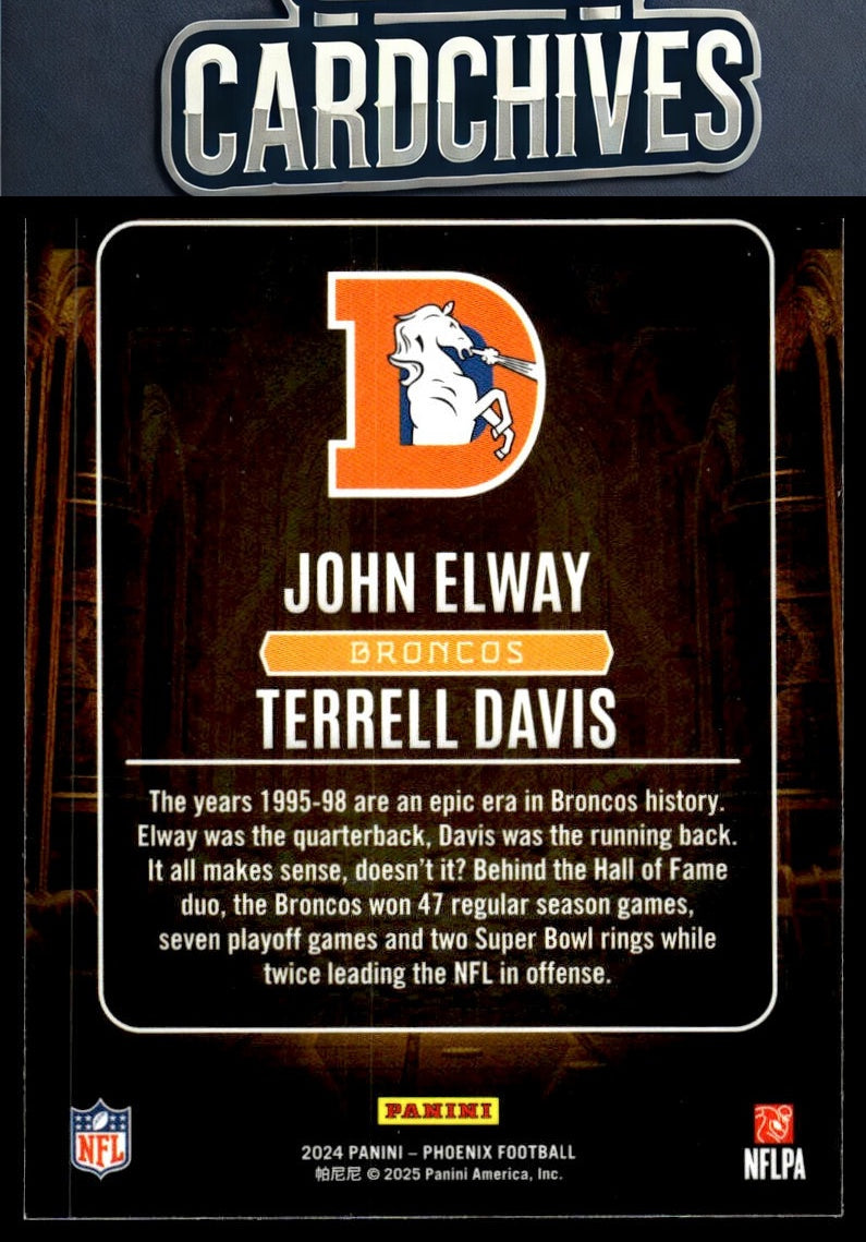 John Elway / Terrell Davis 2024 Panini Phoenix #TT-DEN Treasured Tandems