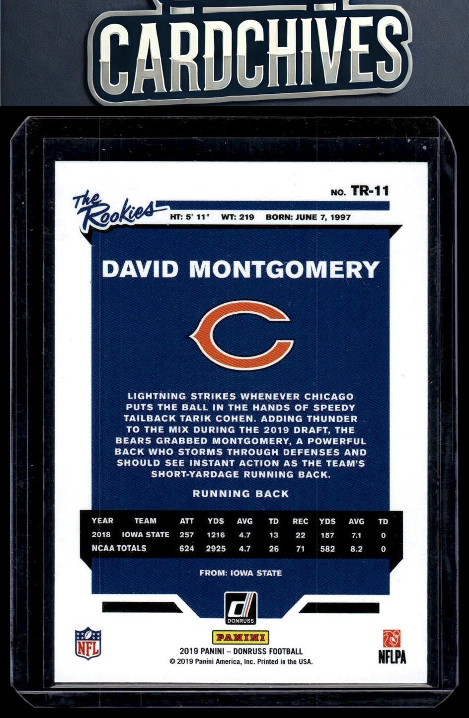 David Montgomery 2019 Donruss #TR-11 The Rookies